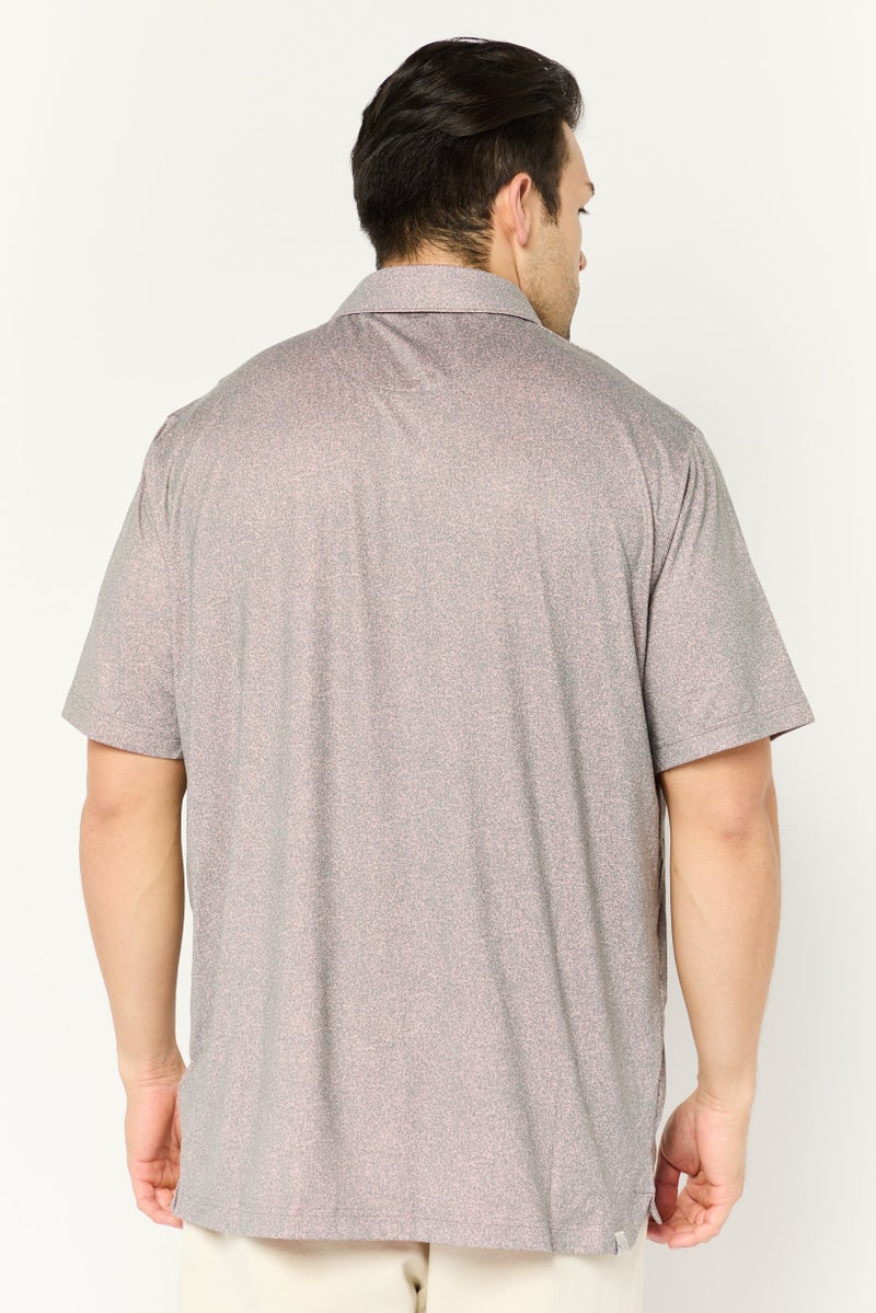 PUMA Men Sportswear Fit Short Sleeve Outdoor Polo Shirts, Pink/Grey - Image 4